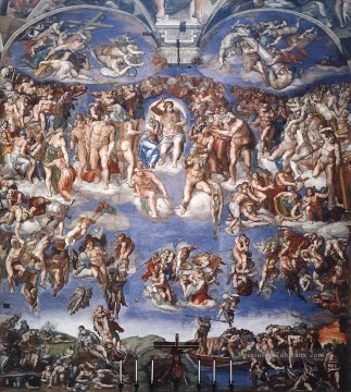 renaissance Tableau Peinture - Chapelle Sixtine Dernier Jugement Haut Renaissance Michel Ange